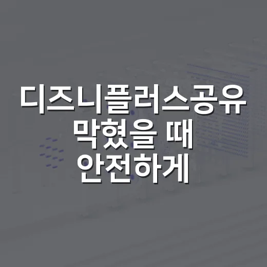 디즈니플러스공유 막혔을 때 안전하게 설정하는 방법 - 요약