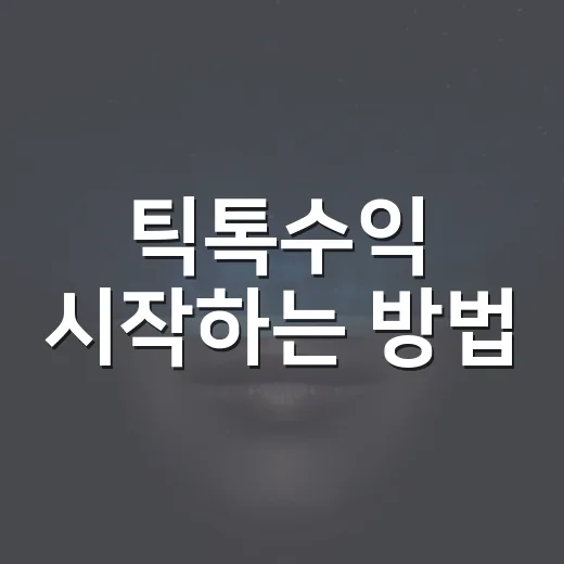 틱톡수익 시작하는 방법, 조회수보다 먼저 확인할 것들 - 요약