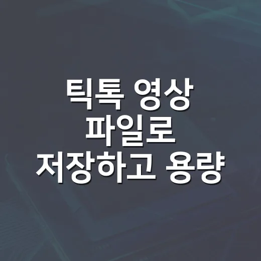 틱톡 영상 파일로 저장하고 용량 줄이는 방법 - 요약