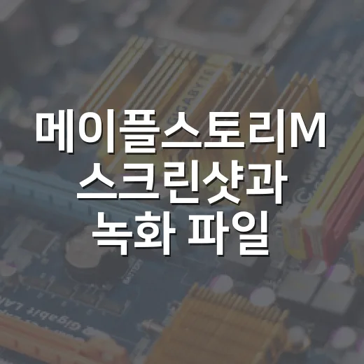 메이플스토리M 스크린샷과 녹화 파일 깔끔하게 관리하는 방법 - 요약