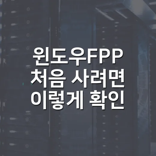 윈도우FPP 처음 사려면 이렇게 확인하는 방법 - 요약