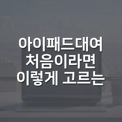 아이패드대여 처음이라면 이렇게 고르는 방법 - 요약