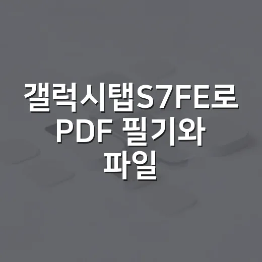 갤럭시탭S7FE로 PDF 필기와 파일 작업 편하게 하는 방법 - 요약