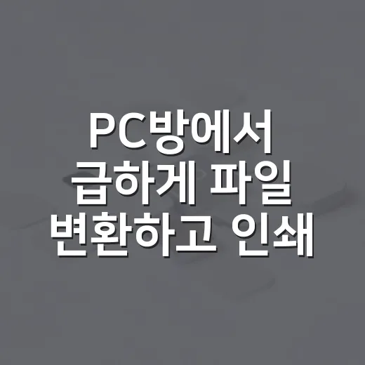 PC방에서 급하게 파일 변환하고 인쇄하려면 이렇게 하면 됩니다 - 요약