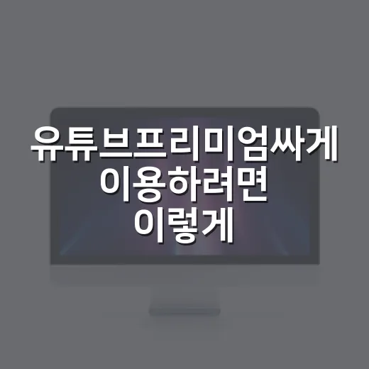 유튜브프리미엄싸게 이용하려면 이렇게 확인하세요 - 요약