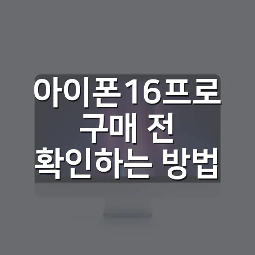 아이폰16프로 구매 전 확인하는 방법: 저장공간부터 카메라 파일까지 - 요약