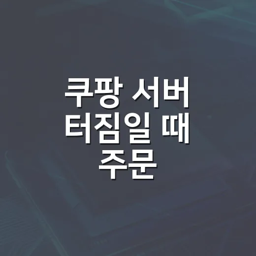 쿠팡 서버 터짐일 때 주문·결제·배송 조회 확인하는 방법 - 요약