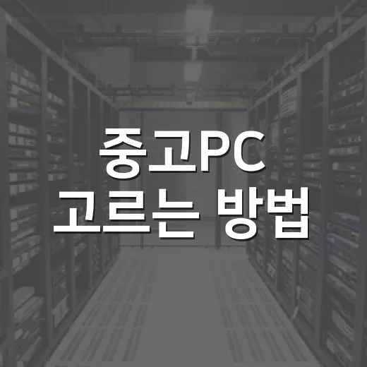 중고PC 고르는 방법, 초보자가 사기 전에 꼭 확인할 것 - 요약