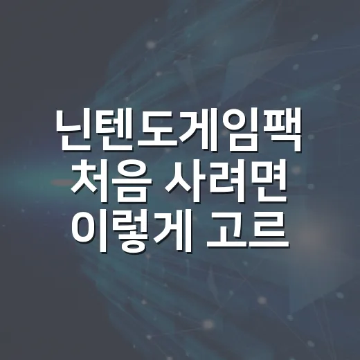 닌텐도게임팩 처음 사려면 이렇게 고르면 덜 후회합니다 - 요약
