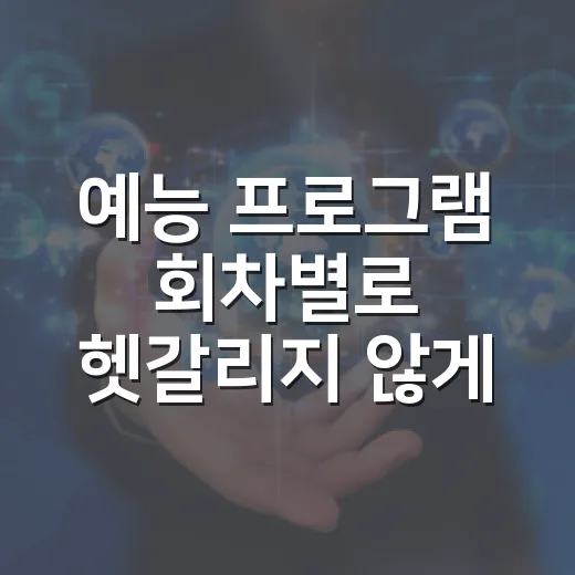 예능 프로그램 회차별로 헷갈리지 않게 정리하는 방법 - 요약