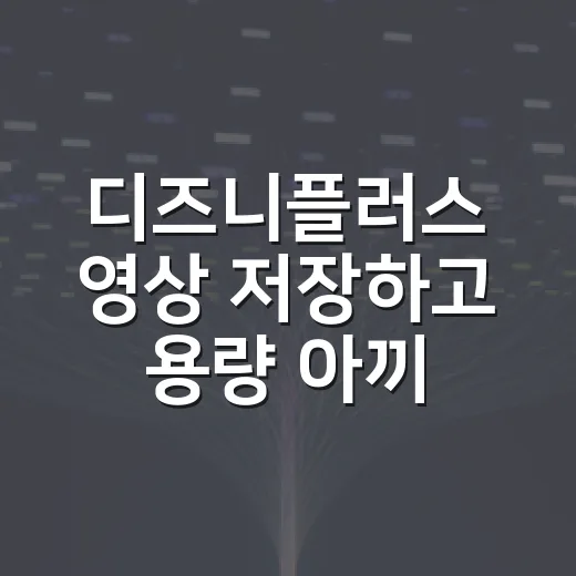 디즈니플러스 영상 저장하고 용량 아끼는 방법 - 요약