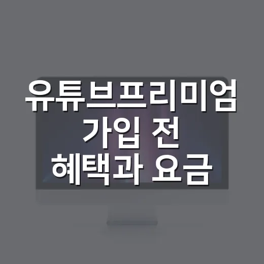 유튜브프리미엄 가입 전 혜택과 요금 확인하는 방법 - 요약
