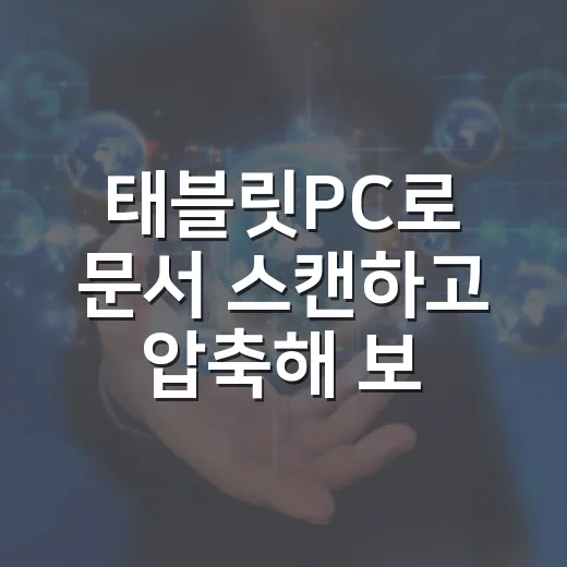 태블릿PC로 문서 스캔하고 압축해 보내는 방법 - 요약