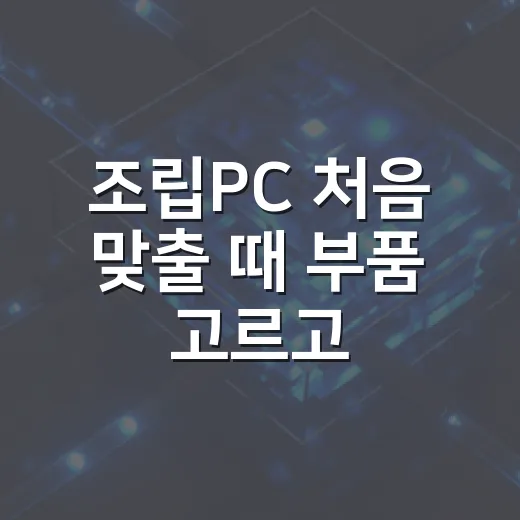 조립PC 처음 맞출 때 부품 고르고 설치하는 방법 - 요약