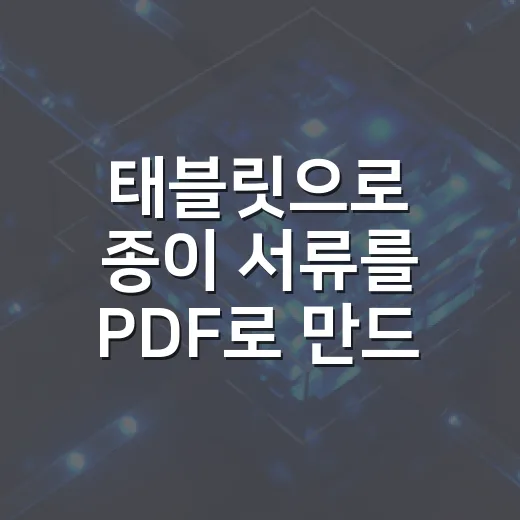 태블릿으로 종이 서류를 PDF로 만드는 방법 - 요약