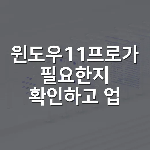 윈도우11프로가 필요한지 확인하고 업그레이드하는 방법 - 요약