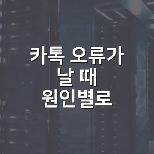 카톡 오류가 날 때 원인별로 해결하는 방법 - 요약