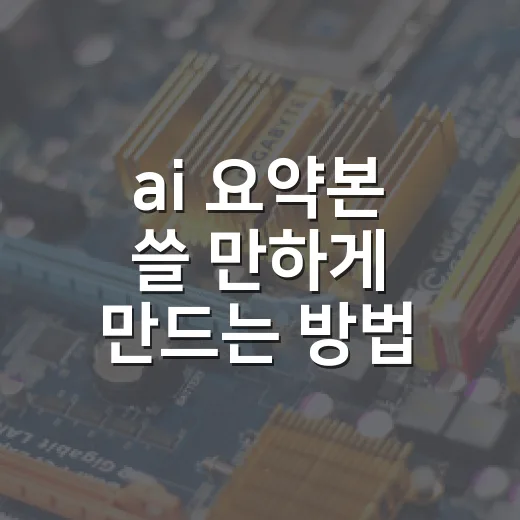 ai 요약본 쓸 만하게 만드는 방법 - 요약