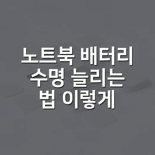 노트북 배터리 수명 늘리는 법 이렇게 시작하세요 - 요약