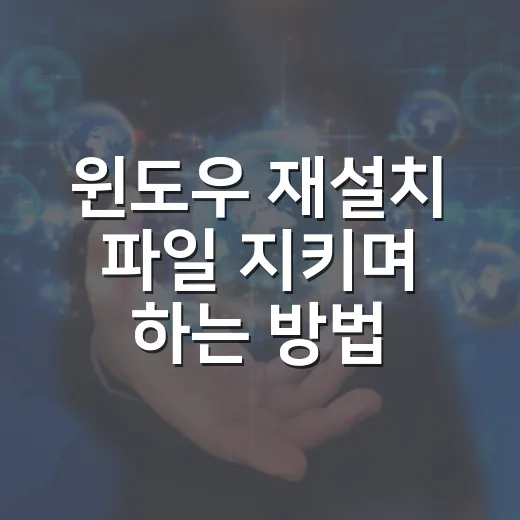 윈도우 재설치 파일 지키며 하는 방법 - 요약