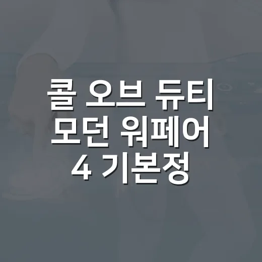 콜 오브 듀티 모던 워페어 4 기본정보 확인하는 방법 - 요약