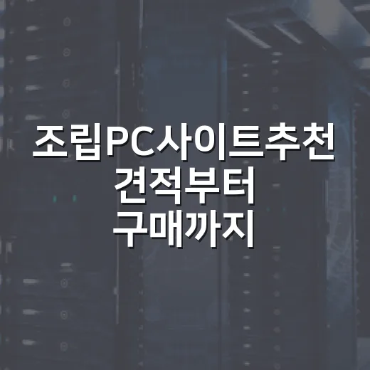 조립PC사이트추천 견적부터 구매까지 고르는 방법 - 요약