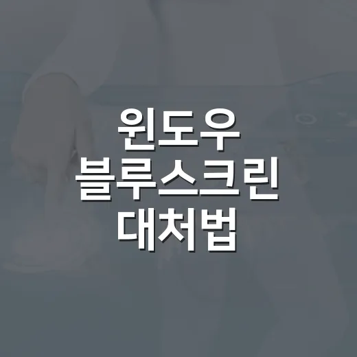 윈도우 블루스크린 대처법 순서대로 따라하기 - 요약