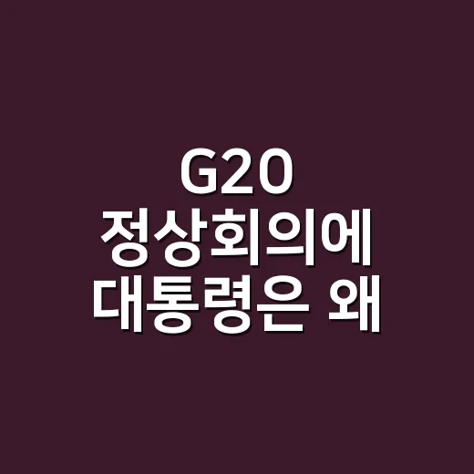 G20 정상회의에 대통령은 왜 직접 참석할까요? - 요약