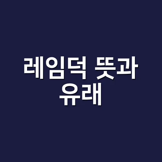 레임덕 뜻과 유래, 왜 권력의 마지막 구간에서 자주 들릴까요? - 요약