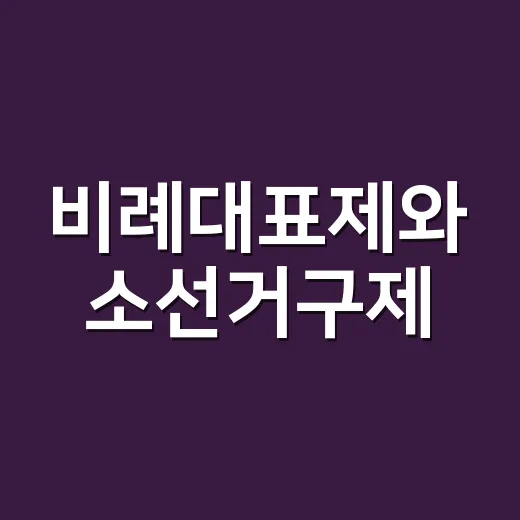 비례대표제와 소선거구제, 왜 선거 때마다 헷갈릴까요? - 요약
