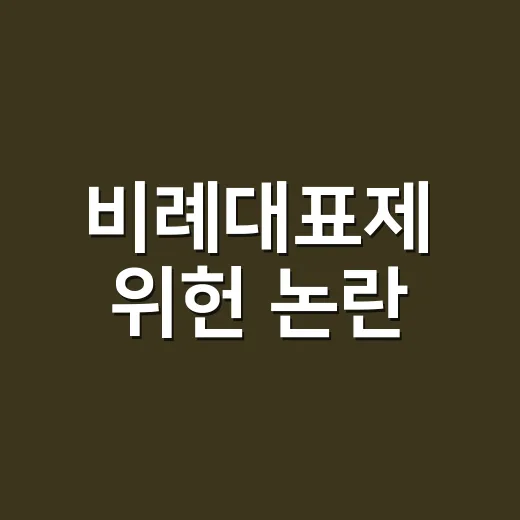 비례대표제 위헌 논란, 왜 선거 때마다 다시 나올까요? - 요약