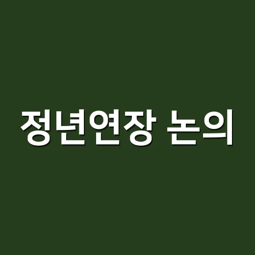 정년연장 논의, 왜 60세에서 65세 이야기가 계속 나올까요? - 요약