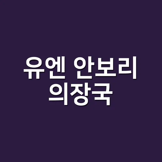유엔 안보리 의장국, 한 달짜리 자리인데 왜 뉴스가 될까요? - 요약