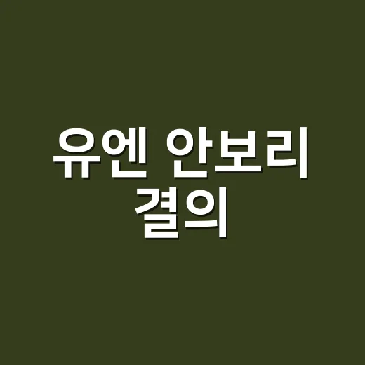 유엔 안보리 결의, 왜 어떤 나라는 반드시 따라야 할까요? - 요약