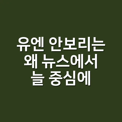 유엔 안보리는 왜 뉴스에서 늘 중심에 설까요? - 요약