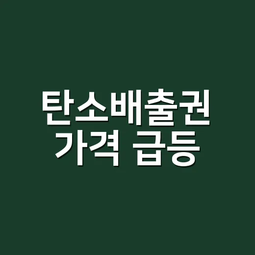 탄소배출권 가격 급등, 전기요금과 수출기업 비용까지 흔들까요? - 요약