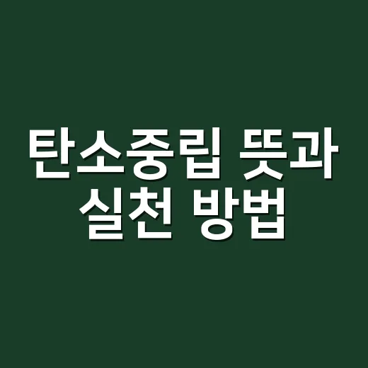 탄소중립 뜻과 실천 방법, 일상에서 어디까지 가능할까요? - 요약