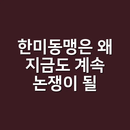 한미동맹은 왜 지금도 계속 논쟁이 될까요? - 요약