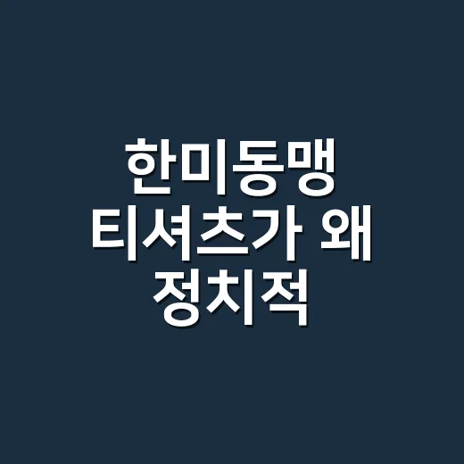한미동맹 티셔츠가 왜 정치적 메시지처럼 읽힐까요? - 요약
