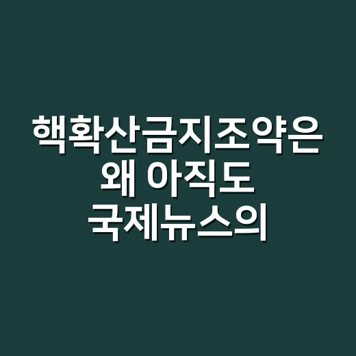 핵확산금지조약은 왜 아직도 국제뉴스의 기본 문법일까요? - 요약