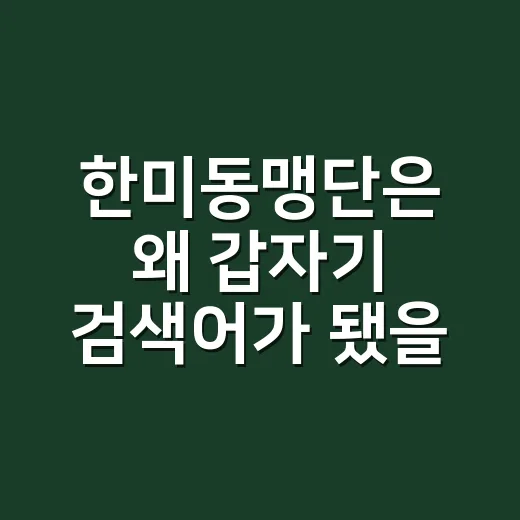 한미동맹단은 왜 갑자기 검색어가 됐을까요? - 요약