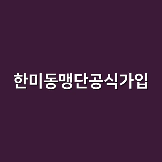 한미동맹단공식가입, 정확히 무엇을 뜻하는 걸까요? - 요약