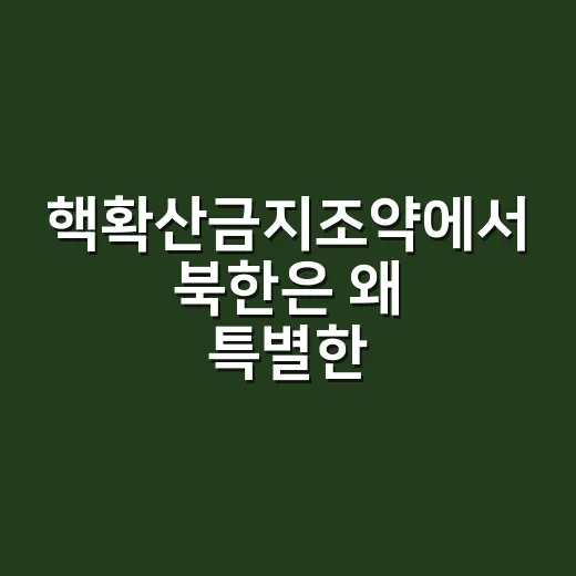 핵확산금지조약에서 북한은 왜 특별한 사례로 거론될까요? - 요약