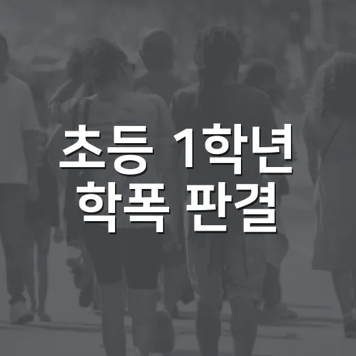 초등 1학년 학폭 판결, 친구를 밀었는데 왜 학교폭력이 아니었을까요? - 요약