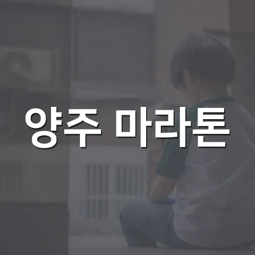 양주 마라톤, 왜 천일홍 축제와 함께 열렸을까요? - 요약