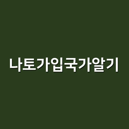 나토가입국가알기, 지금 회원국은 어디일까요? - 요약