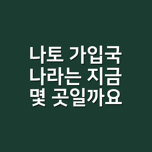 나토 가입국 나라는 지금 몇 곳일까요? - 요약