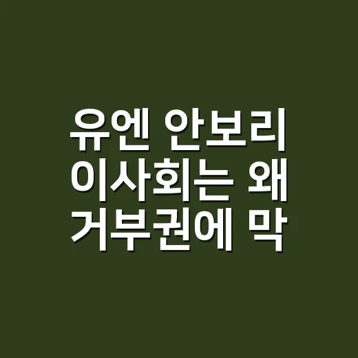 유엔 안보리 이사회는 왜 거부권에 막힐까요? - 요약