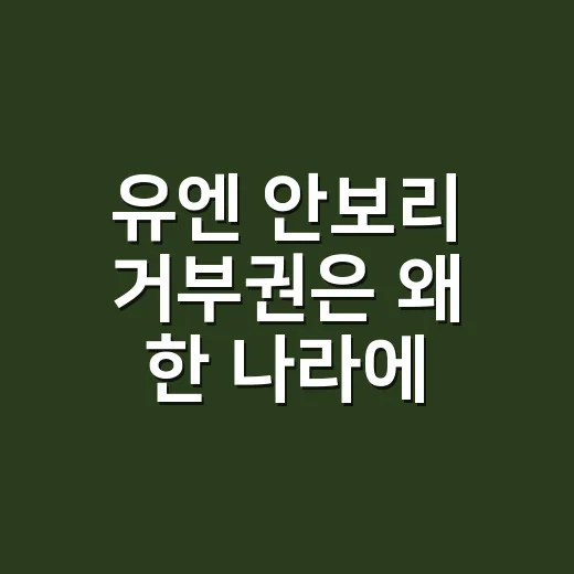 유엔 안보리 거부권은 왜 한 나라에 힘을 줄까요? - 요약