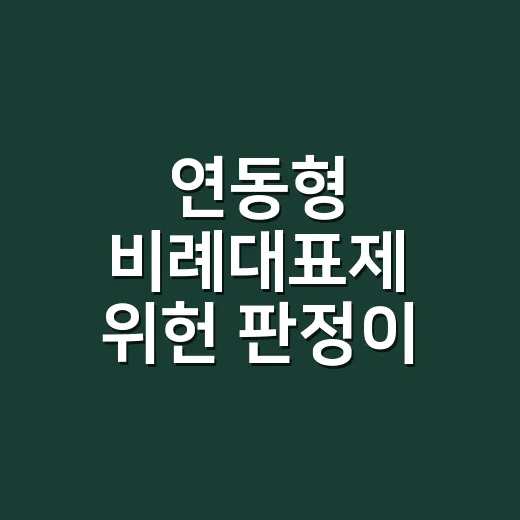 연동형 비례대표제 위헌 판정이 났을까요? - 요약